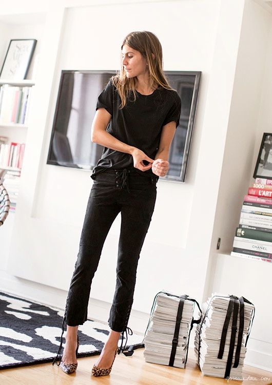 Le Fashion Steal Morgane Bedels Edgy Black On Black Spring Look